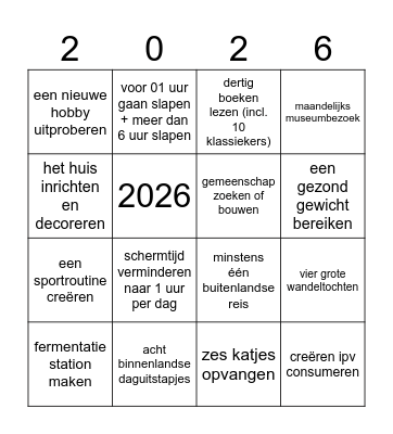 2026 Bingo Card