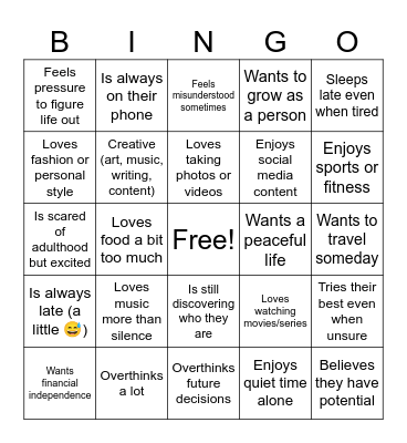 Rafikistry xCan? iCan! Human Bingo 2026 Bingo Card
