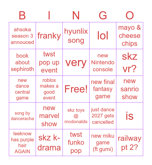 2026 - Bingo Card
