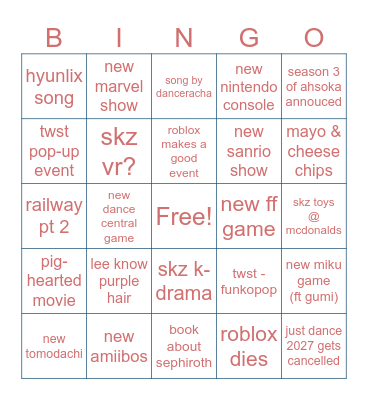 2026 - Bingo Card