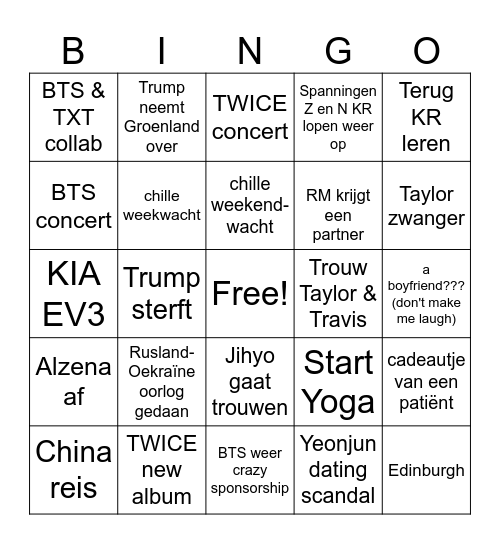 Mine Bingo Card