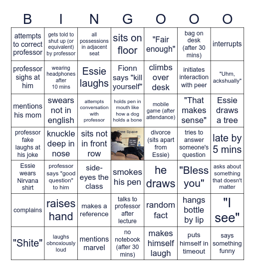 Emile Bingo Card