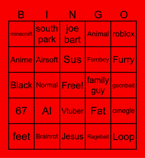 YT shorts Bingo Card