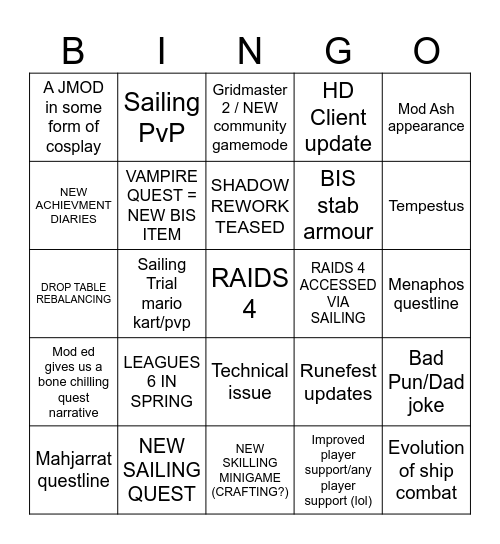 WINTER SUMMIT BINGO Card