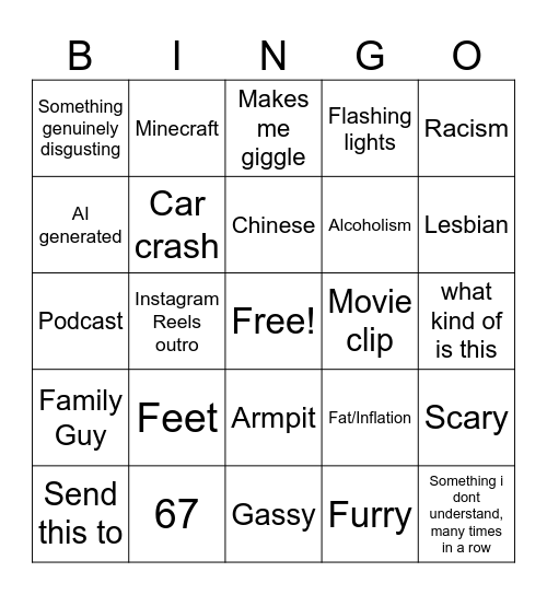 Reels Bingo Card