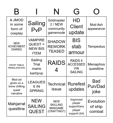 WINTER SUMMIT BINGO Card