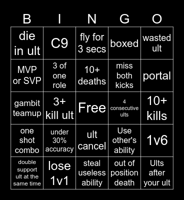 bigpuffer marvel rivals bingo Card