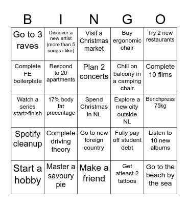2026 Bingo Card