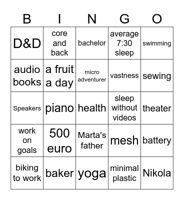 2026 Bingo Card