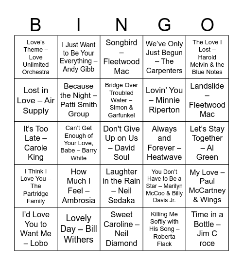 junk Bingo Card