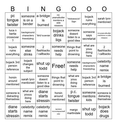 Biljack Horsby Bingo Card