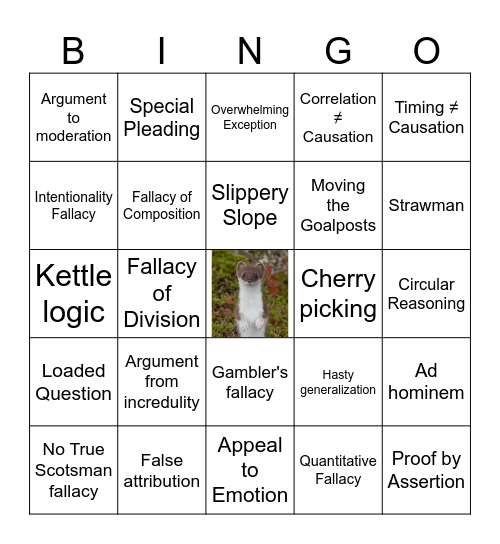 Fallacious Bingo Card