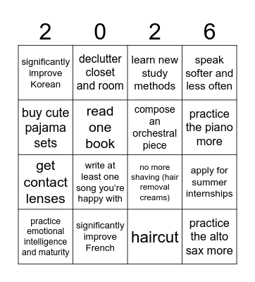 vision board bingo Card