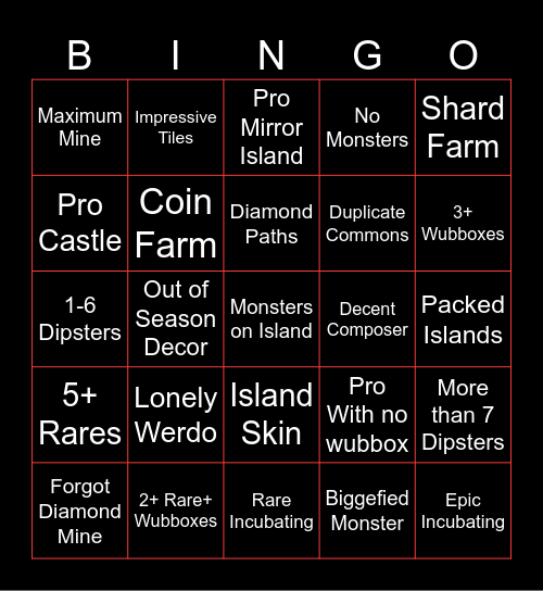 MSM Bingo!! v1.2 Bingo Card