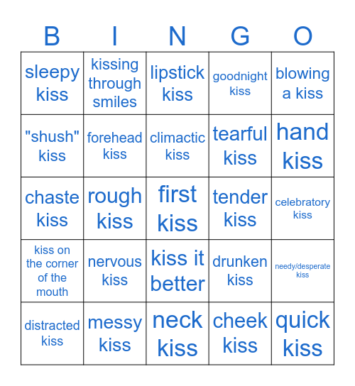 Kiss Bingo Card