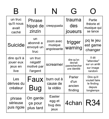 Feldup Bingogo Bingo Card