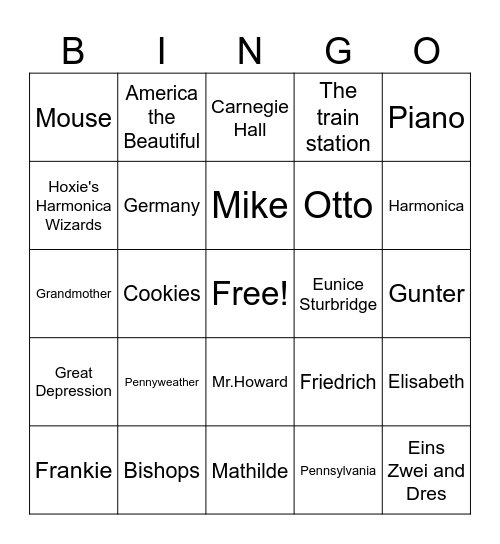Echo - Part 2 Bingo Card