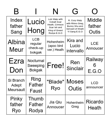 Canto 9 ID predictions (excluding the ones we already know) Bingo Card