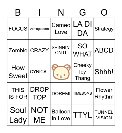 GG's Bingo! Bingo Card