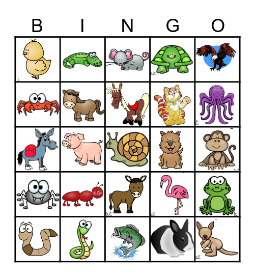Animal Walks Bingo Card