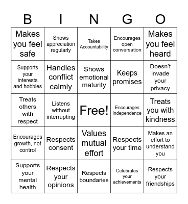 Green Flags Bingo Card
