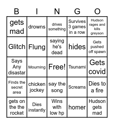 Shenanigans Bingo Card