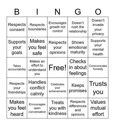 Green Flags Bingo Card
