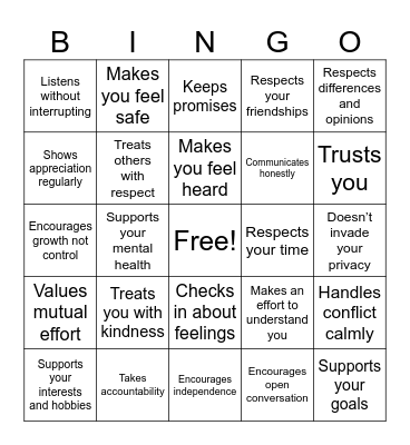 Green Flags Bingo Card