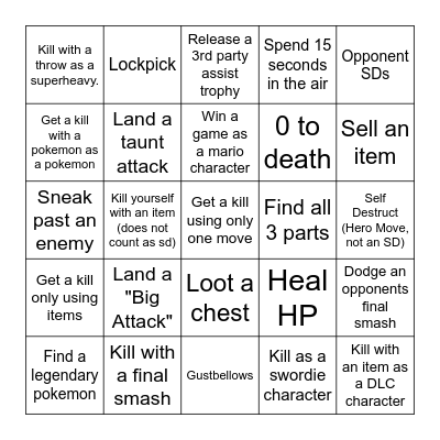 Any-Game Lockout Bingo Card