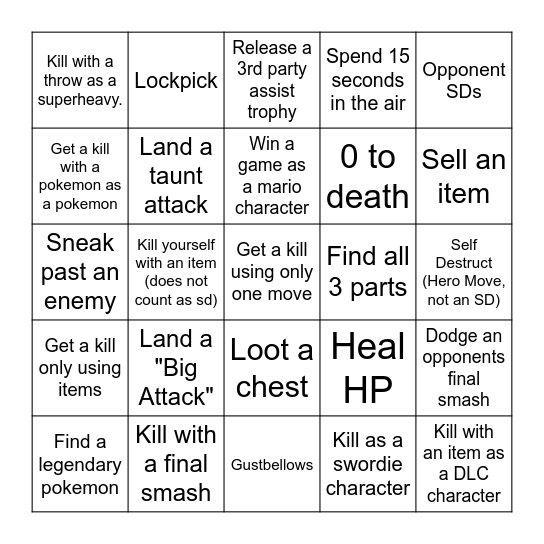 Any-Game Lockout Bingo Card