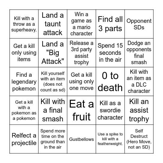 Any-Game Lockout Bingo Card
