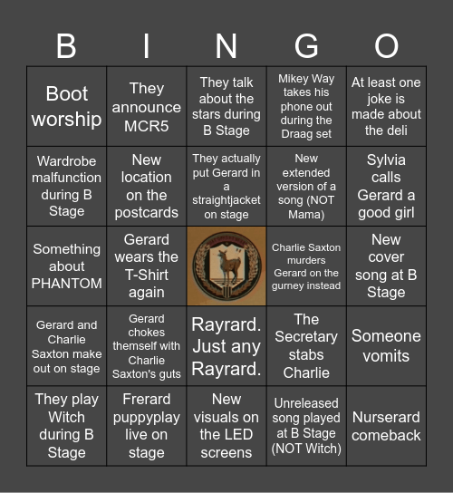 MCR LLTBP2 Bingo Card