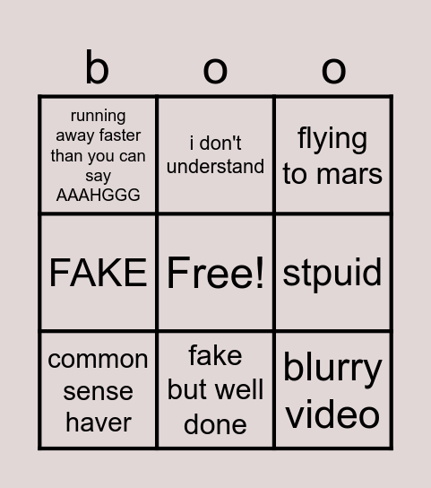 spooky bingo Card