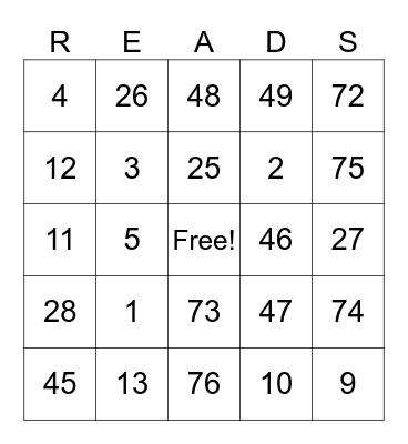 Roux Reads Bingo Card