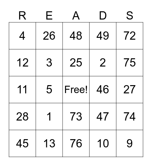 Roux Reads Bingo Card