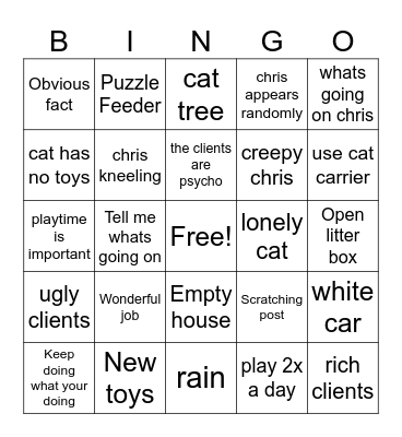 pshycho kitty Bingo Card