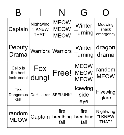 book bingo Card