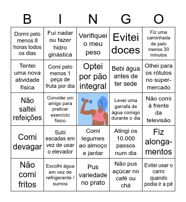 Excesso de Peso e Obesidade - Prevenção Bingo Card