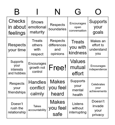 Green Flags Bingo Card