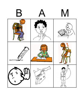 Classroom English Bingo Card