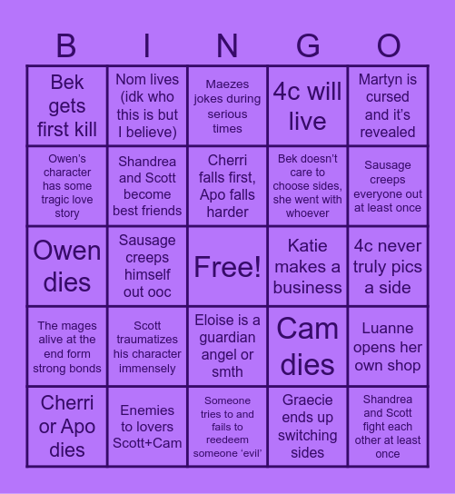 Bannerfall Bingo Card