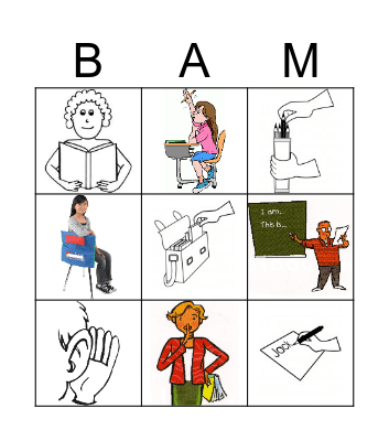 Classroom English Bingo Card