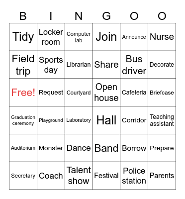 M.2 UNIT 6 Bingo Card