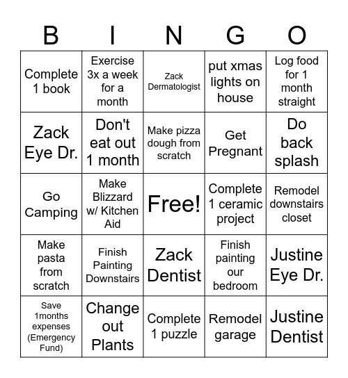 Daroci's 2026 Bingo Card