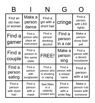 Omegle Bingo Card