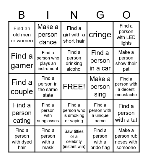 Omegle Bingo Card