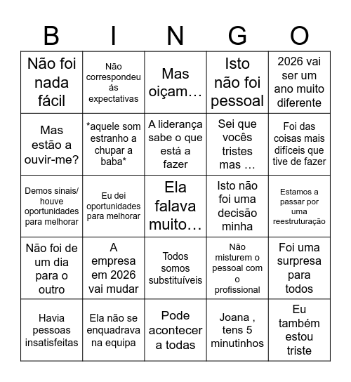 Bingo timeeee baby Bingo Card