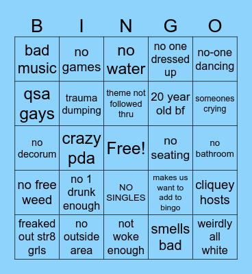 LAME PARTY BINGO Card