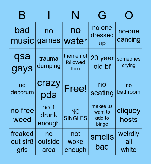 LAME PARTY BINGO Card