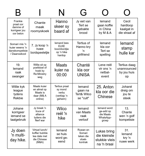 BIngo 2026 Bingo Card